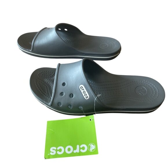 Crocs Unisex Adult Crocband 2 Slide Sandals, Grey Slate Grey NWT M9/W11 - Picture 4 of 9